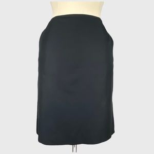 Talbots Womens Petite Black Pencil Skirt Silk Cotton Career Pockets size 8P